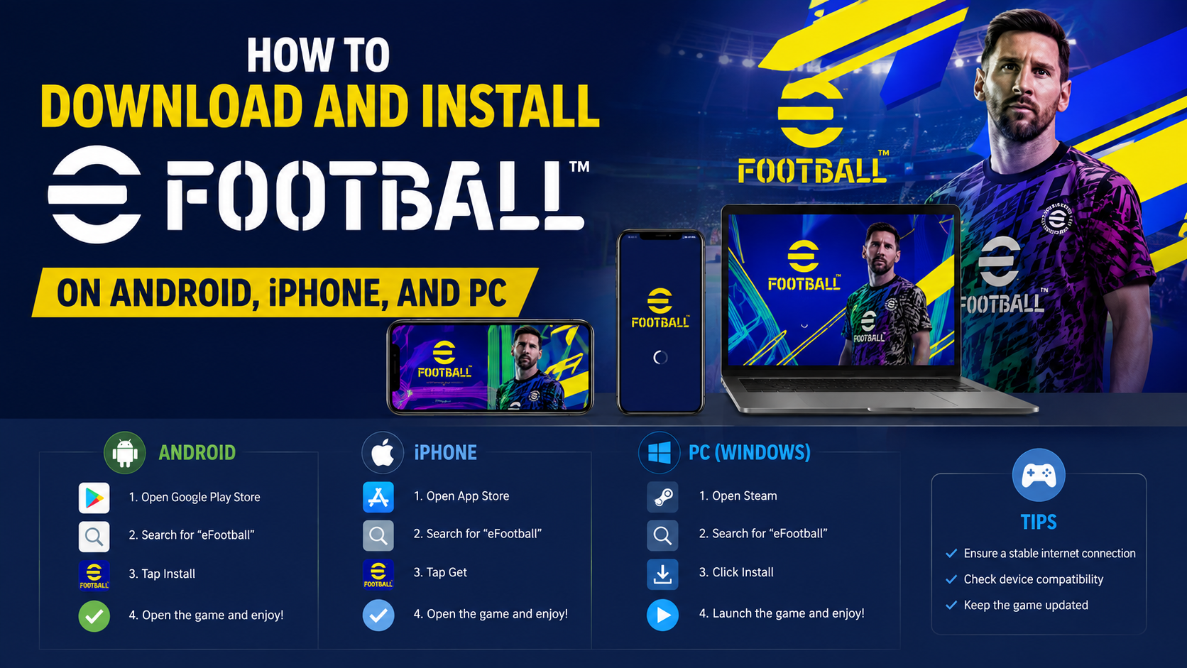 How to Download and Install eFootball on Android, iPhone, and PC