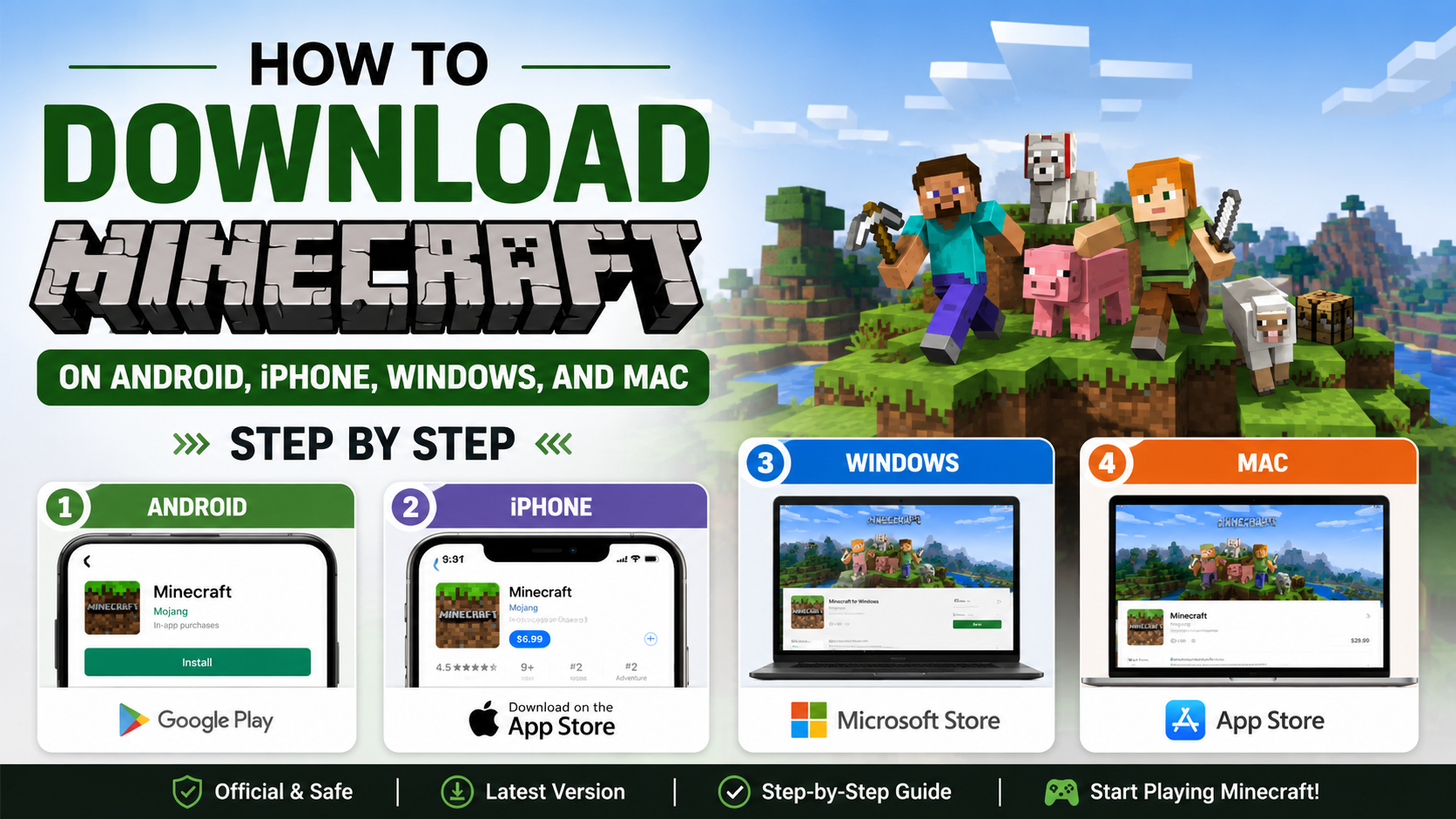 How to Download Minecraft on Android, iPhone, Windows, and Mac Step by Step